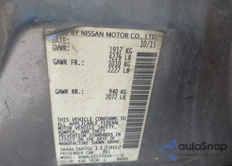 2016 Nissan Altima 2.5 S from USA, damaged, VIN 1N4AL3AP7GC112902